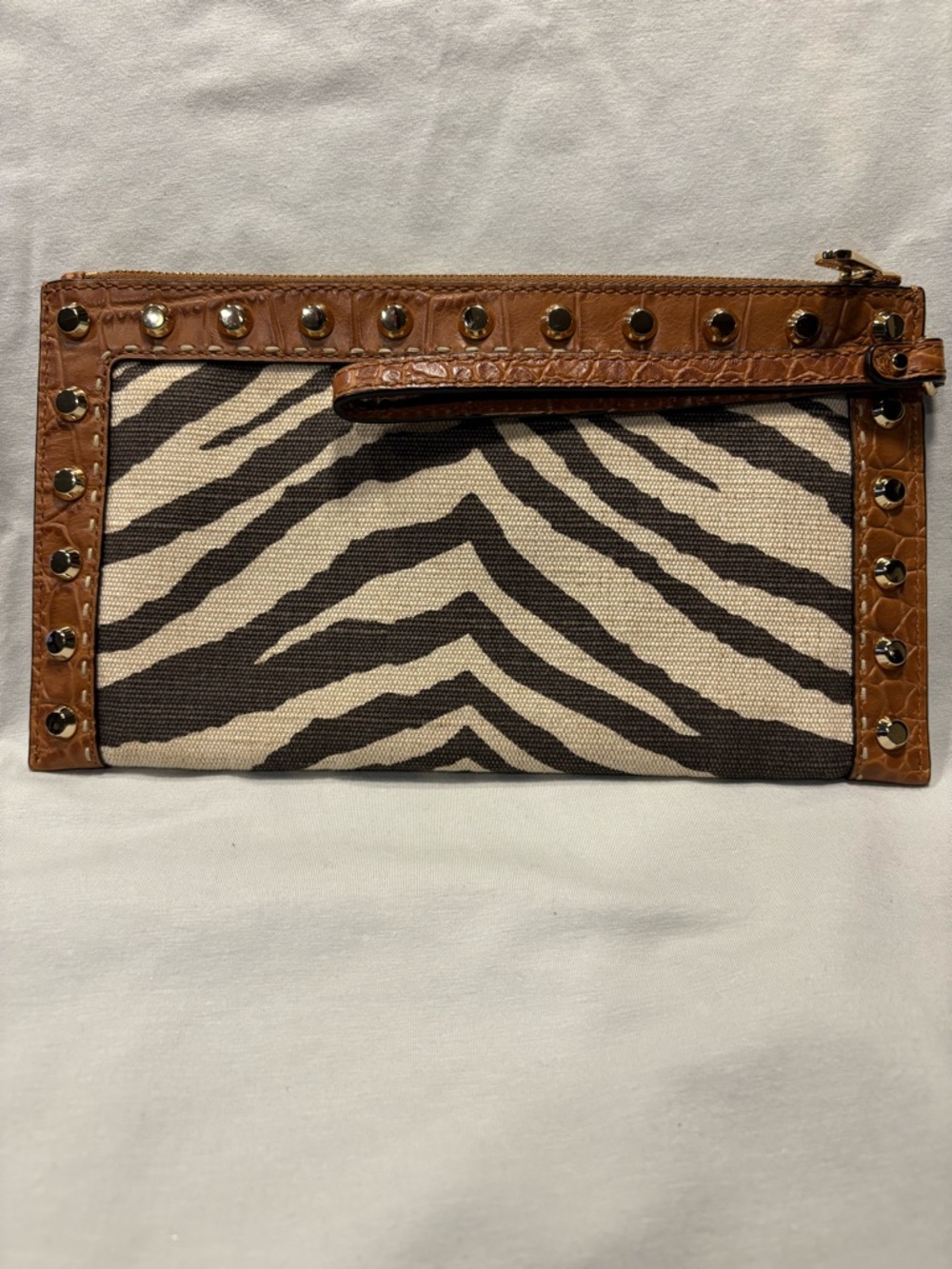Michael Kors Selma Pick Stitch Large Zip Clutch - Picture 3 of 5